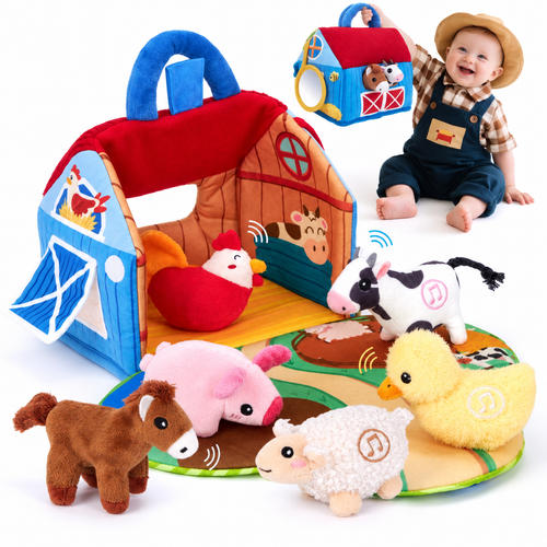 Montessori 7-Piece Baby Farm Toy Set