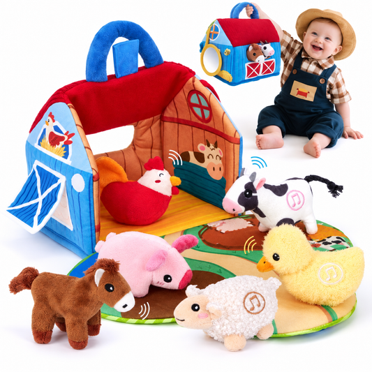 Lexirosa™ Montessori-Inspired 7-Piece Baby Farm Toy Set