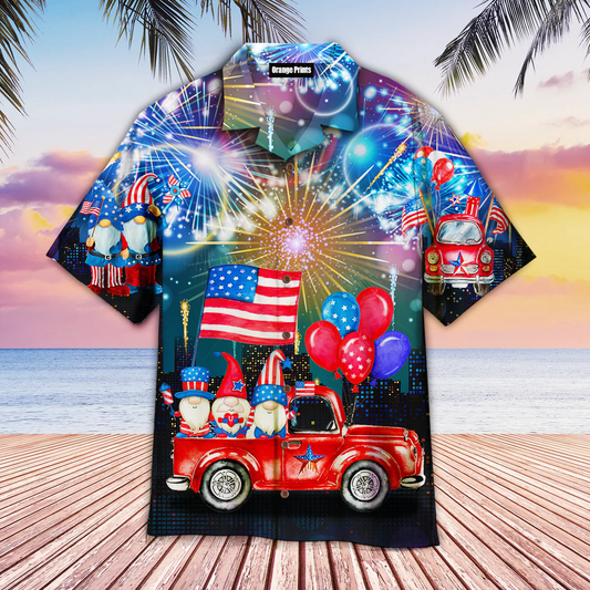 LE - 4th Of July Independence Day Cheerful Gnomes Hawaiian Shirt