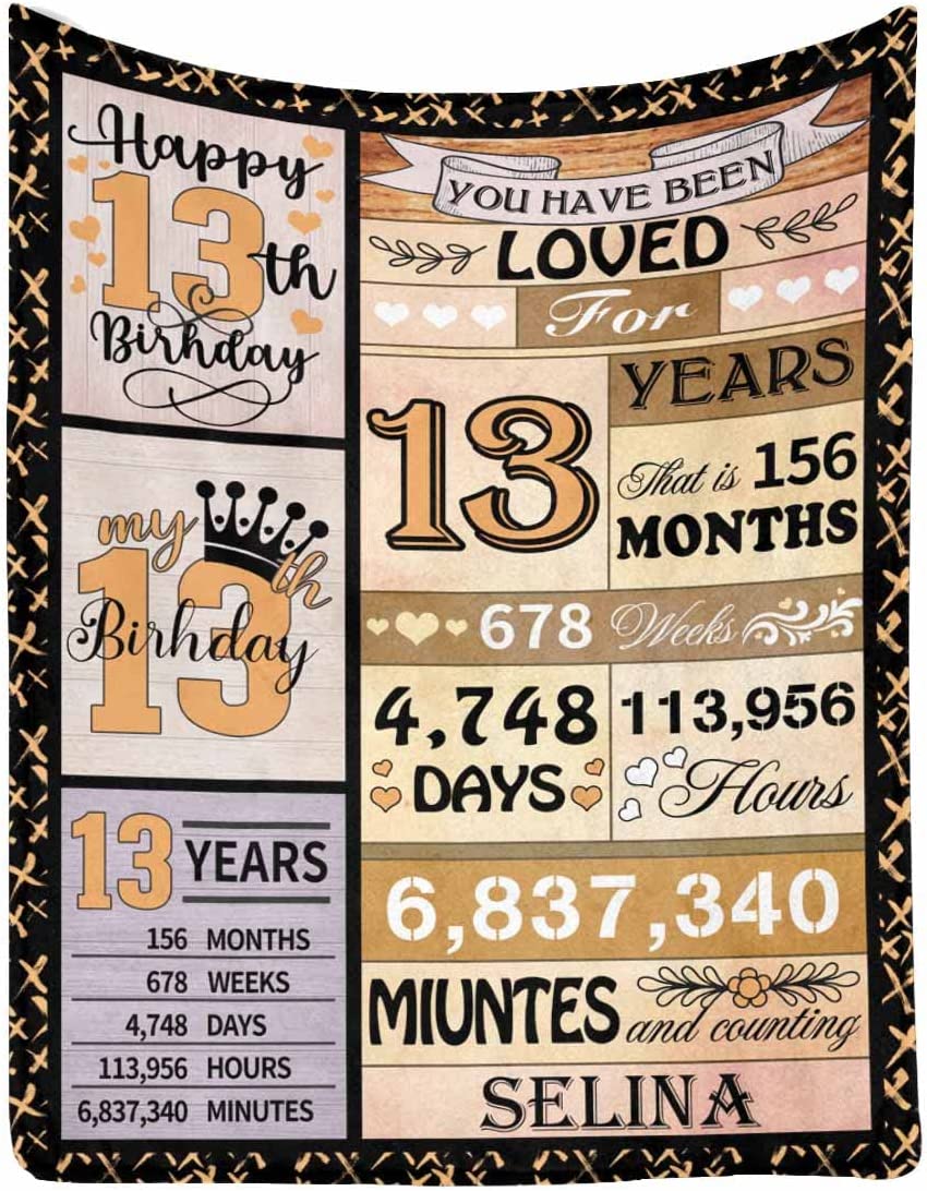 Zoifia - 13Th Birthday Blanket To Son From Mom Or Dad, 13Th Birthday Blanket For Boys, You Have Been Loved For Year Throw Blanket, 13Th Birthday Gifts For Boys Grandson Birthday Party Decorations