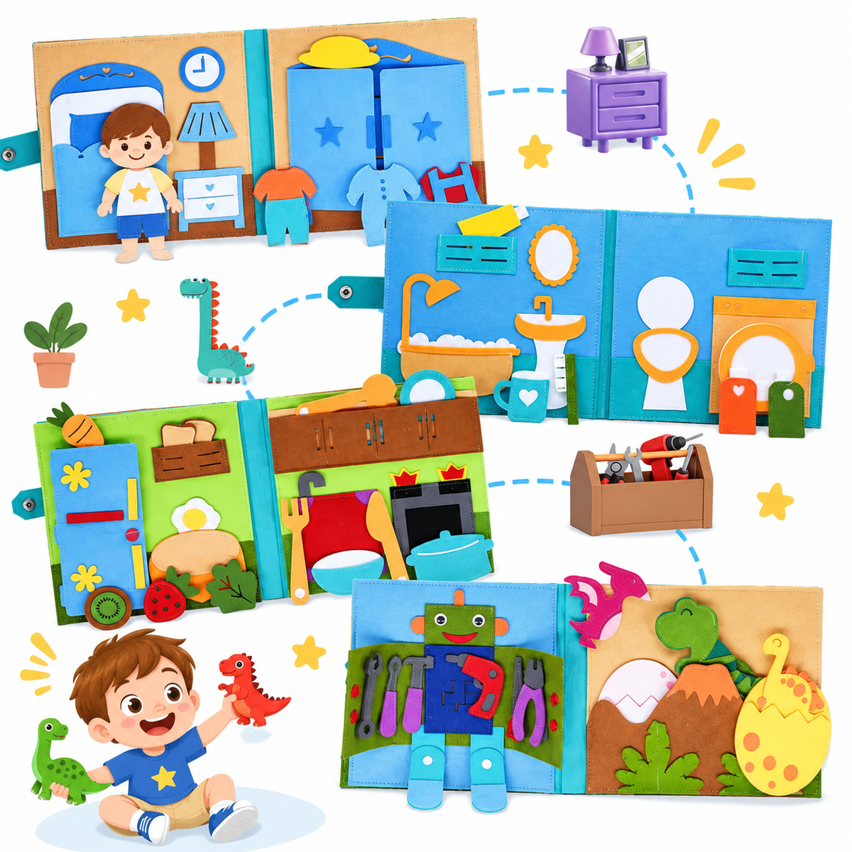 Lexirosa™ Montessori Felt Book For Toddlers