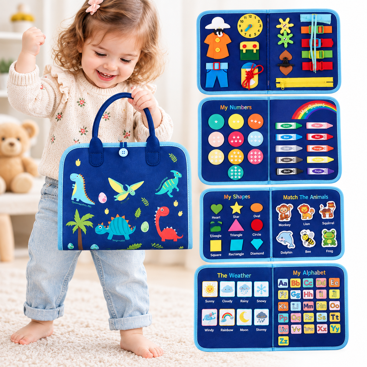 Lexirosa™ Montessori Busy Board for Toddlers