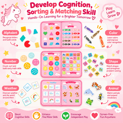 Lexirosa™ Montessori Busy Board for Toddlers