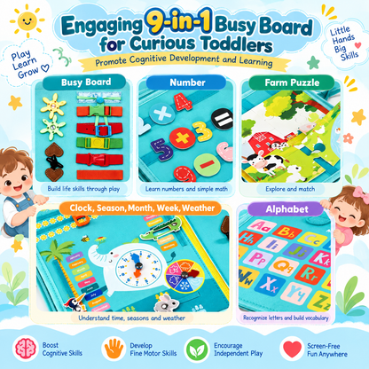 Lexirosa™ Montessori Busy Board for Toddlers
