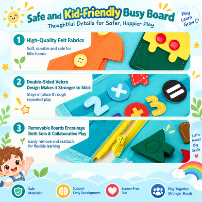 Lexirosa™ Montessori Busy Board for Toddlers